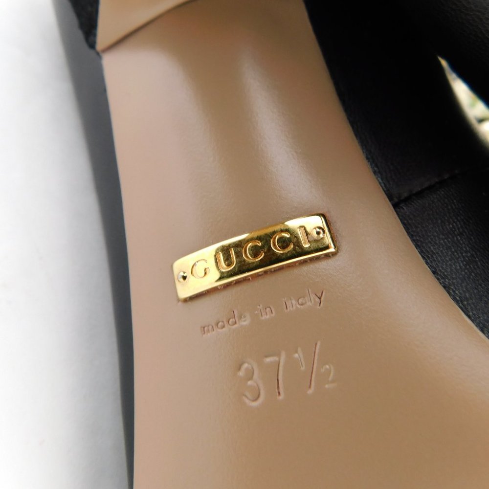 Unworn GUCCI Raining Pearl and Crystal Caged Black Leather Bootie Heels 37.5 - Picture 10 of 13